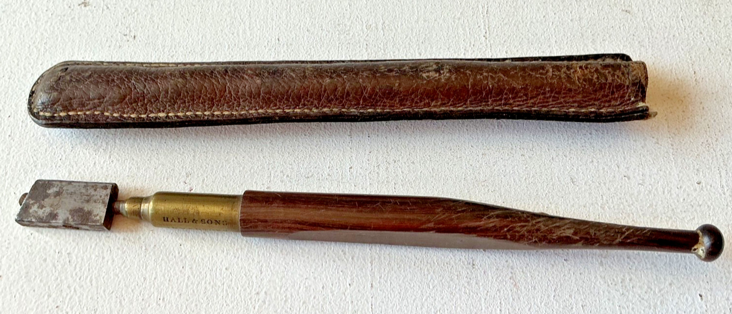 Antique Diamond Glass Tool Hall And Sons Bristol Original Leather Case Scarce