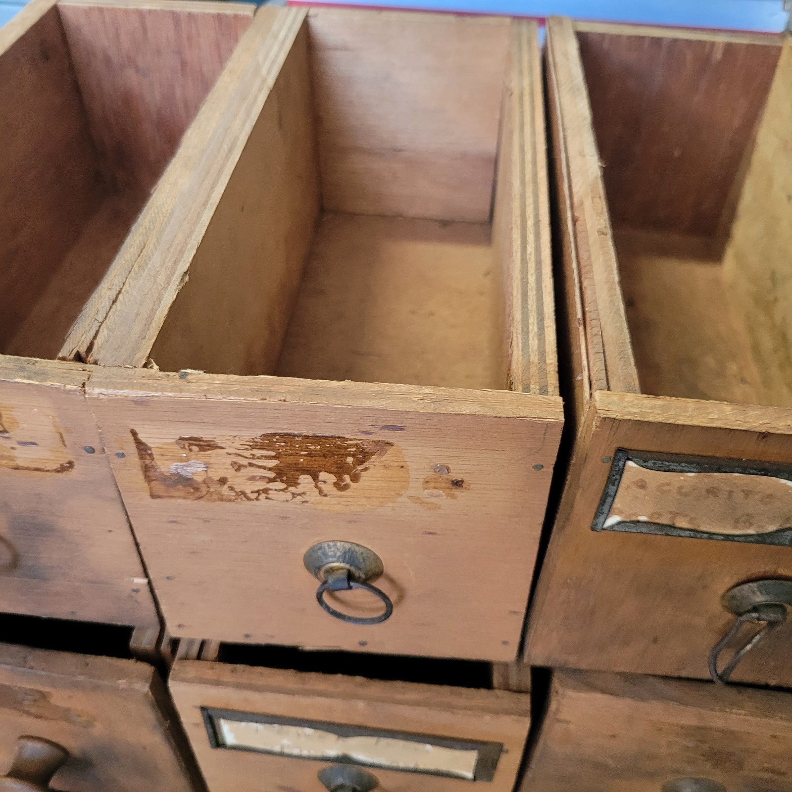 11 Vintage Tool Hardware Parts Cabinet Drawers Homemade Wood Garage Knobs Craft