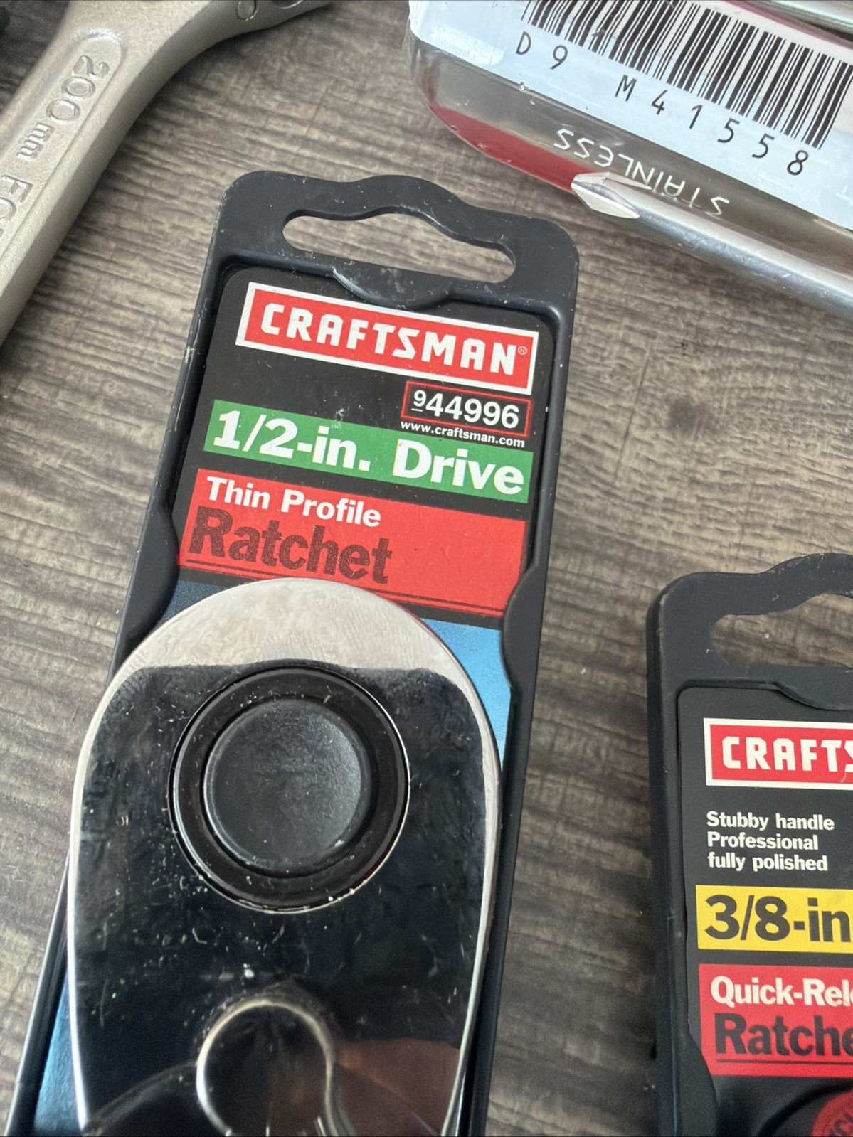 Rare 3pc Sears Craftsman USA Thin Profile Ratchet Set Nos 1/2” 3/8” 1/4” 44992