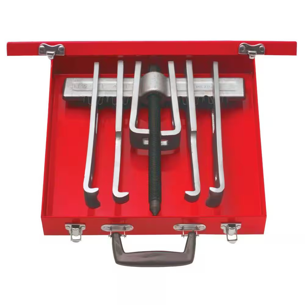 12 Piece Cased Set of 10 Ton 2 Arm Pullers with 6 Jaws