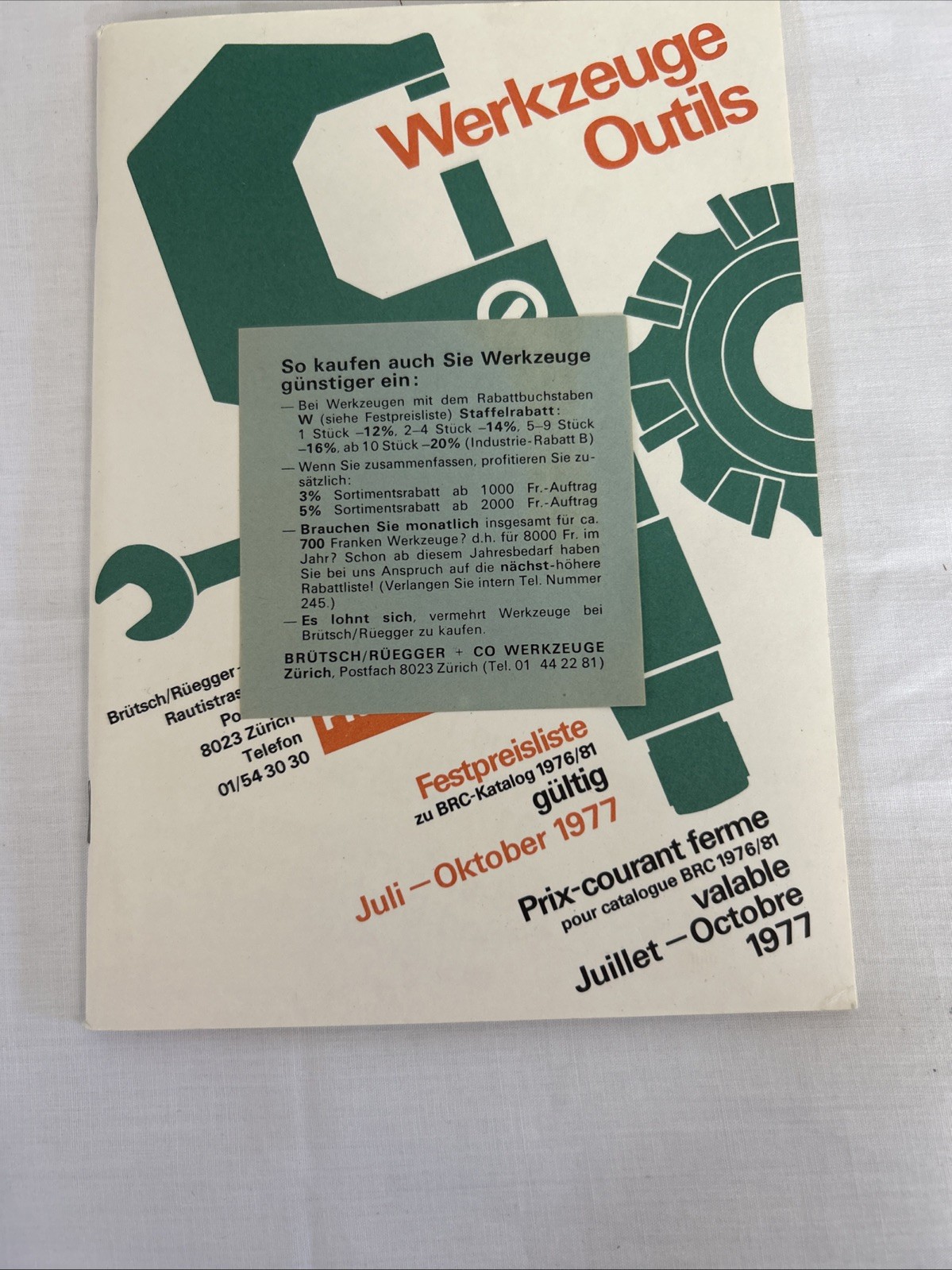 Vintage Brotsch Roegger tools/machinery catalog & Hardcover Book from 1976/81