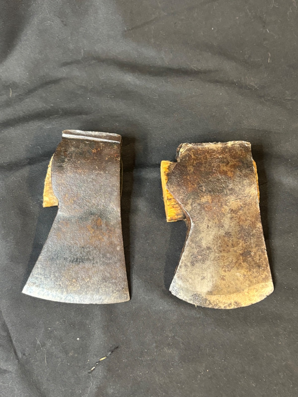 Vintage Swedish Axe Heads Pair – Small Forest / Camp Axes – Hand Forged – 2 pcs