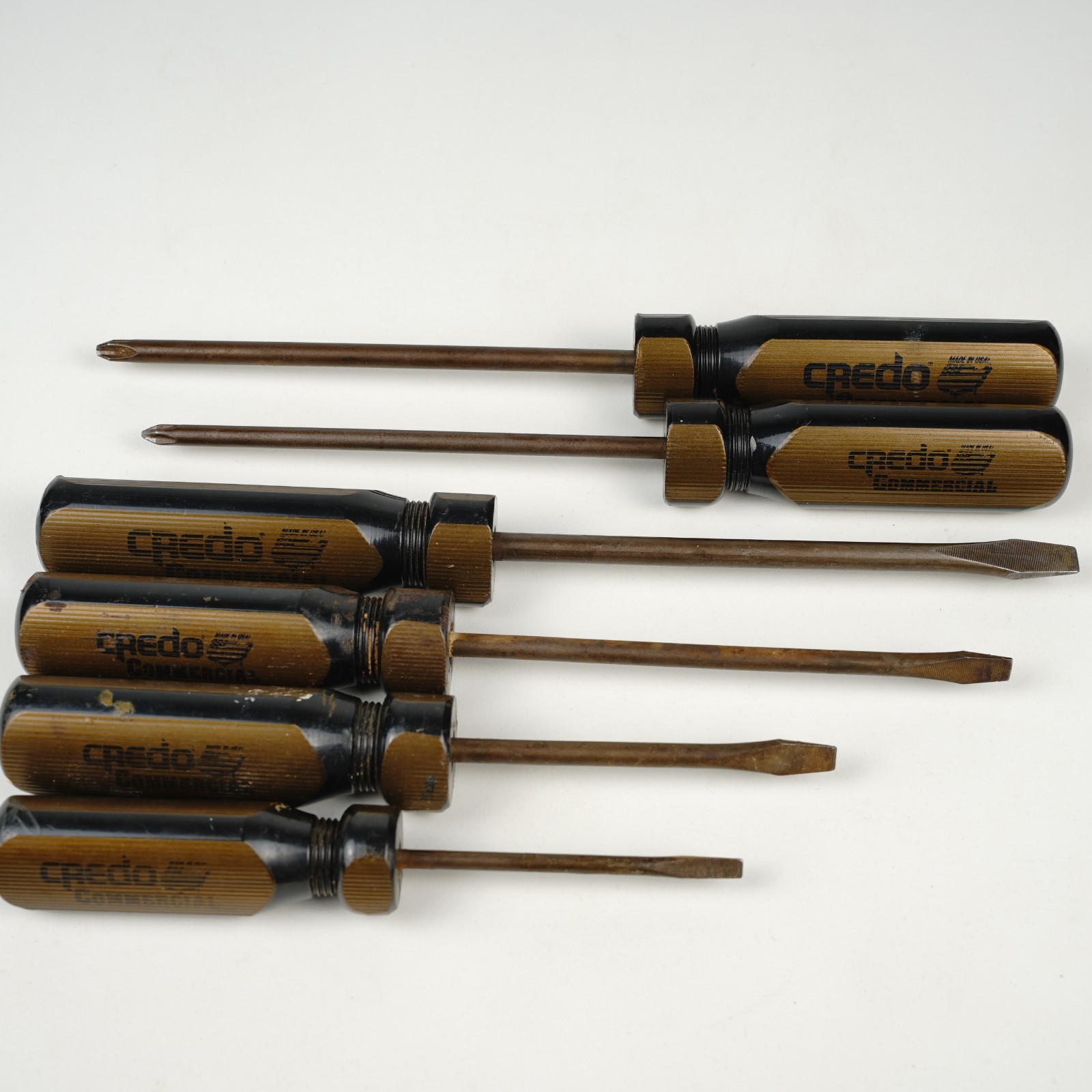 Vintage Credo Commercial Screwdriver Set Lot of 6 Made in USA