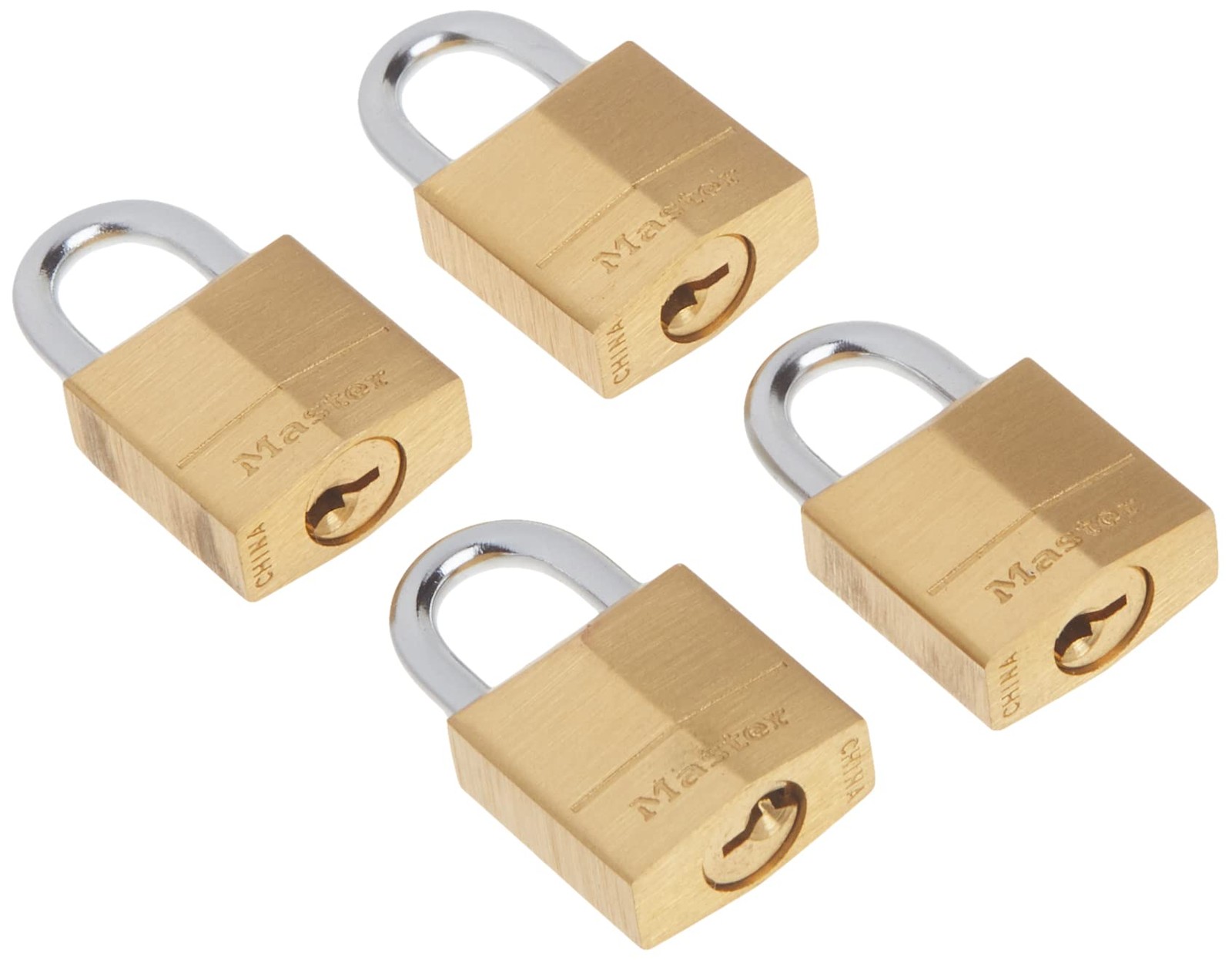 Padlock, Solid Brass Lock, 3/4 in. Wide, 120Q Pack of 4Keyed Alike