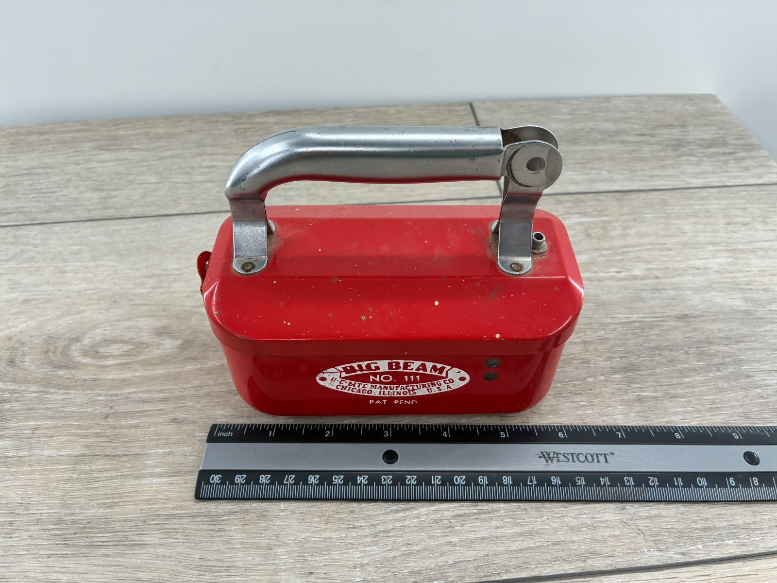 Vintage Big Beam No 111 U C Lite Flashlight Red Box Only No Lens Memorabilia