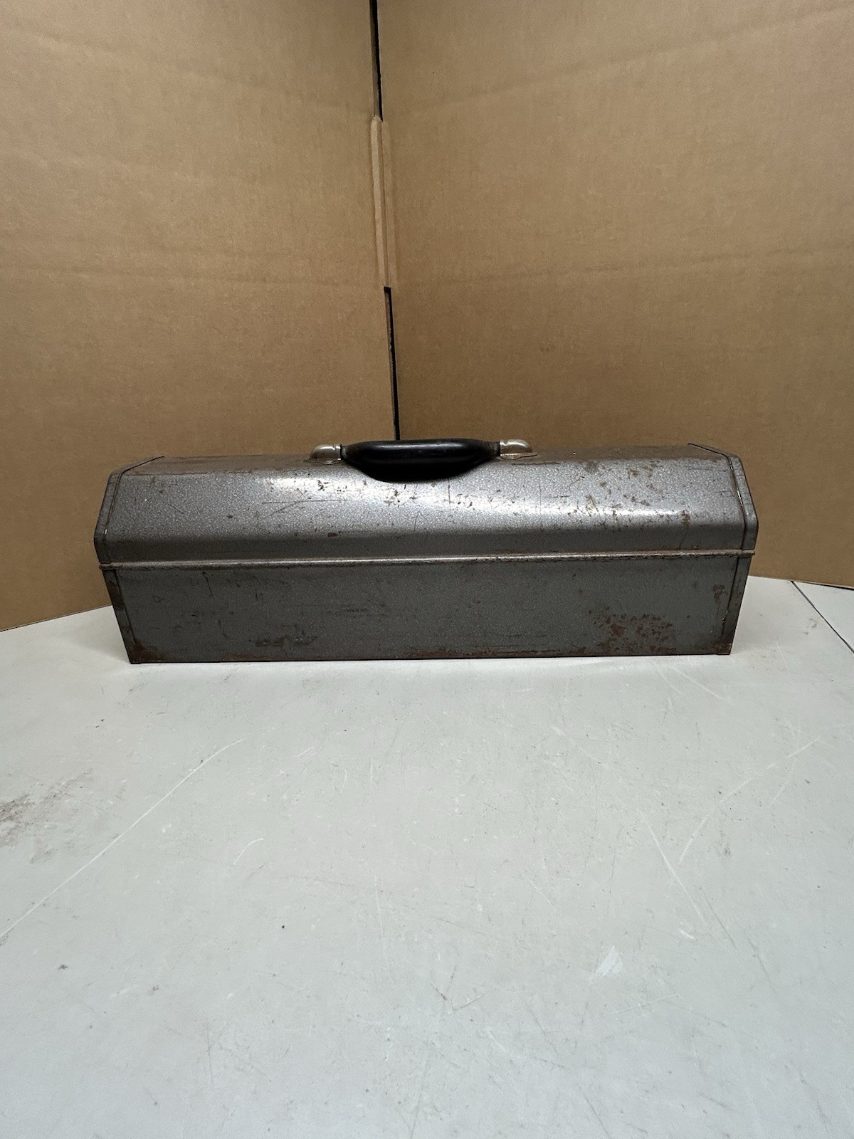 Vintage Craftsman 6516 Crown Logo Tombstone Metal Tool Box w/ Tray USA