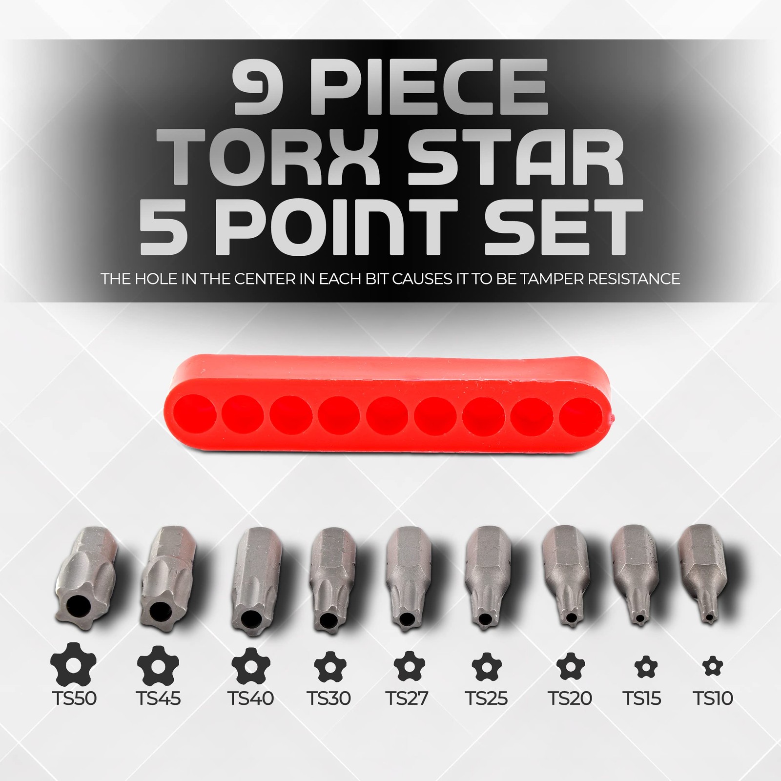 Torx Plus 5-Point Tamper-Proof Security Bits – 12Pc (5-Point)