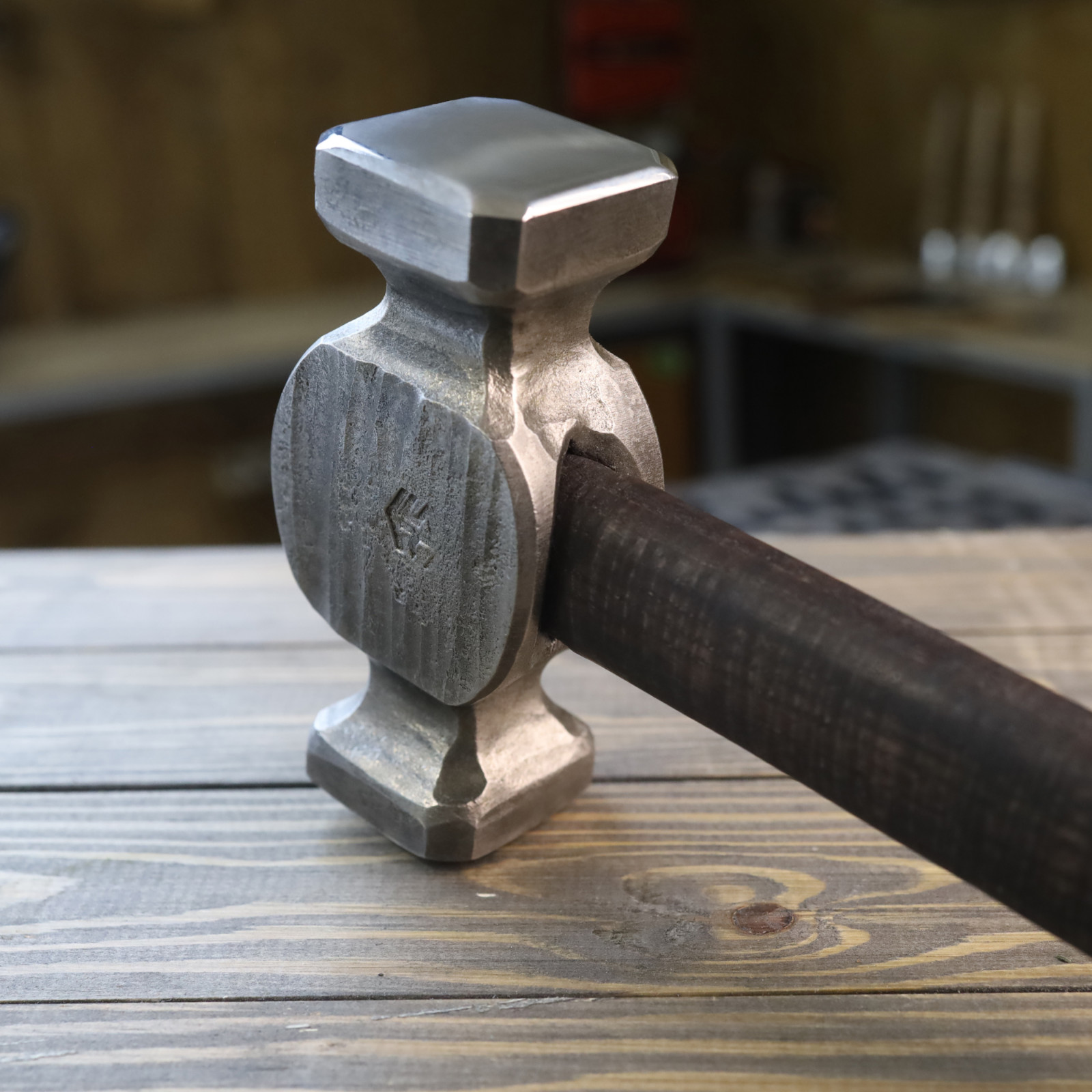 Blacksmith Rounding Hammer 3.5 lb Hand Forged AISI 1045 Steel Ash Handle Tool