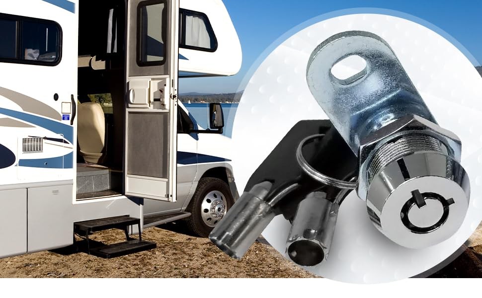 Admiral Locks Tubular Cam Lock, Keyed Alike 5/8 Inch 90°, Chrome Pack of 5