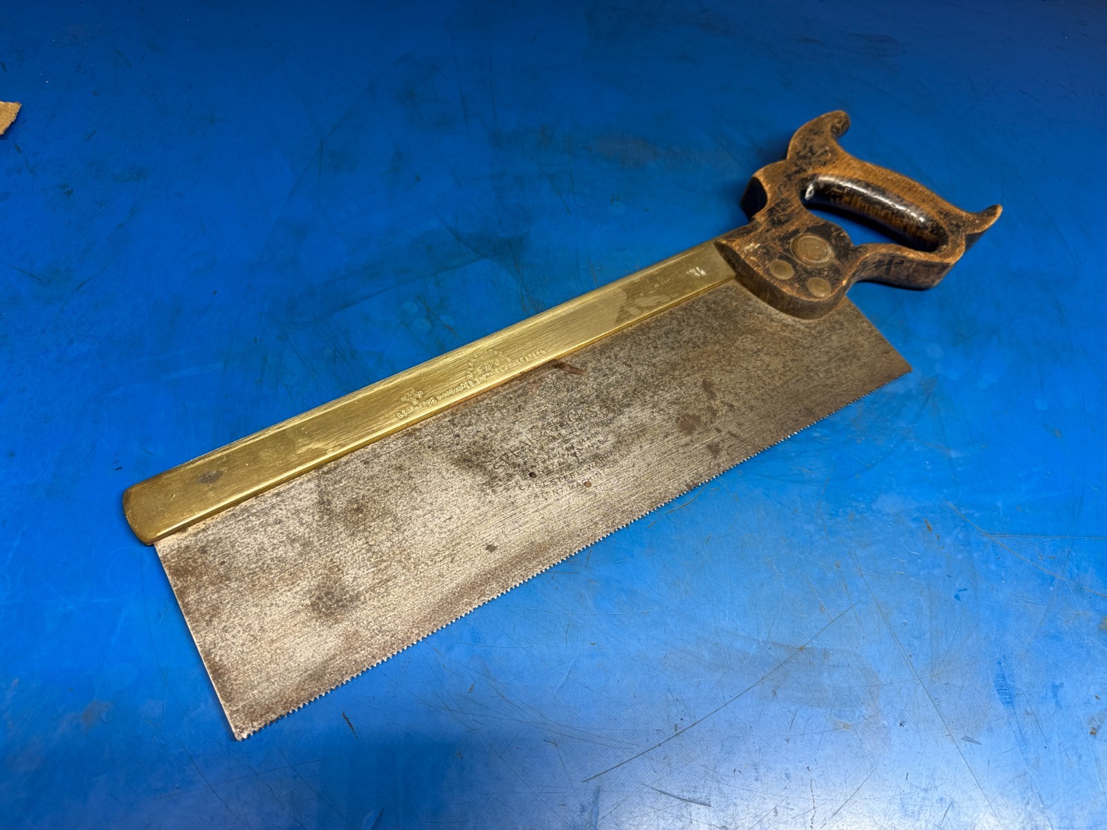 Vintage Spear & Jackson brass backed tenon saw old tool – Made in England