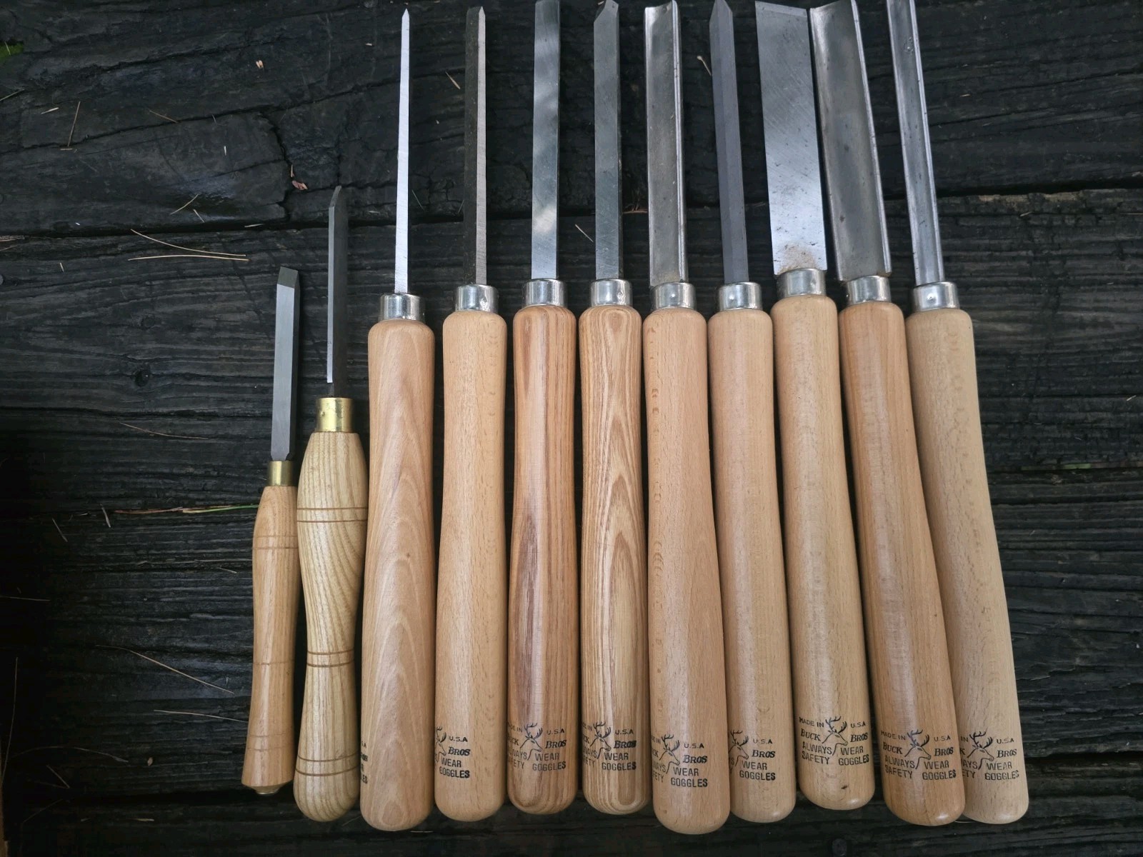 Buck Bros 8 piece Turning Lathe Chisel Set U.S.A. MADE Tools Wood + Robert Sorby