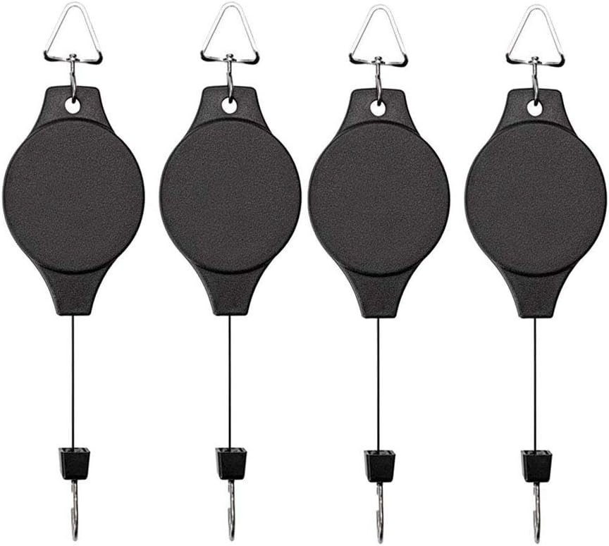 Easy Install 4-Pack Retractable Plant Hangers – Perfect for Bird Feeders