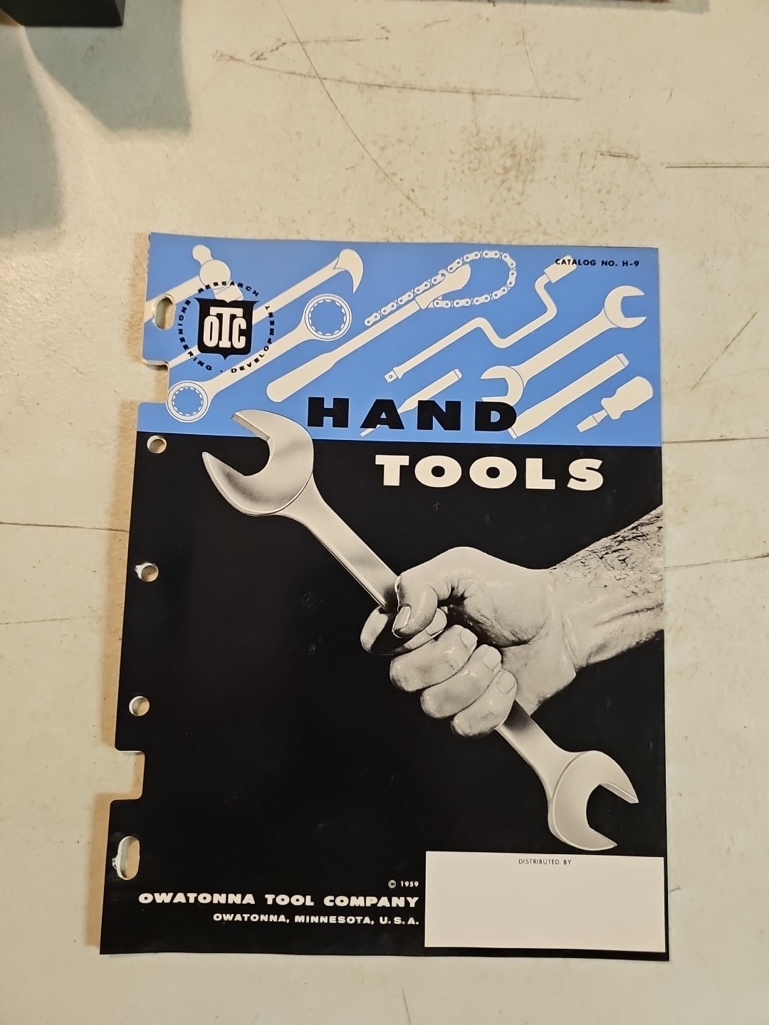 Vintage 1959 OWATONNA TOOL CO Hand Tool CATALOG NO H-9