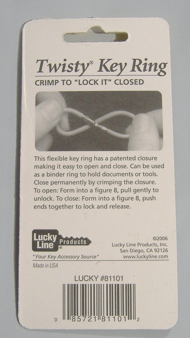 LUCKY LINE 81101 PURPLE TWISTY KEY RING MADE IN USA