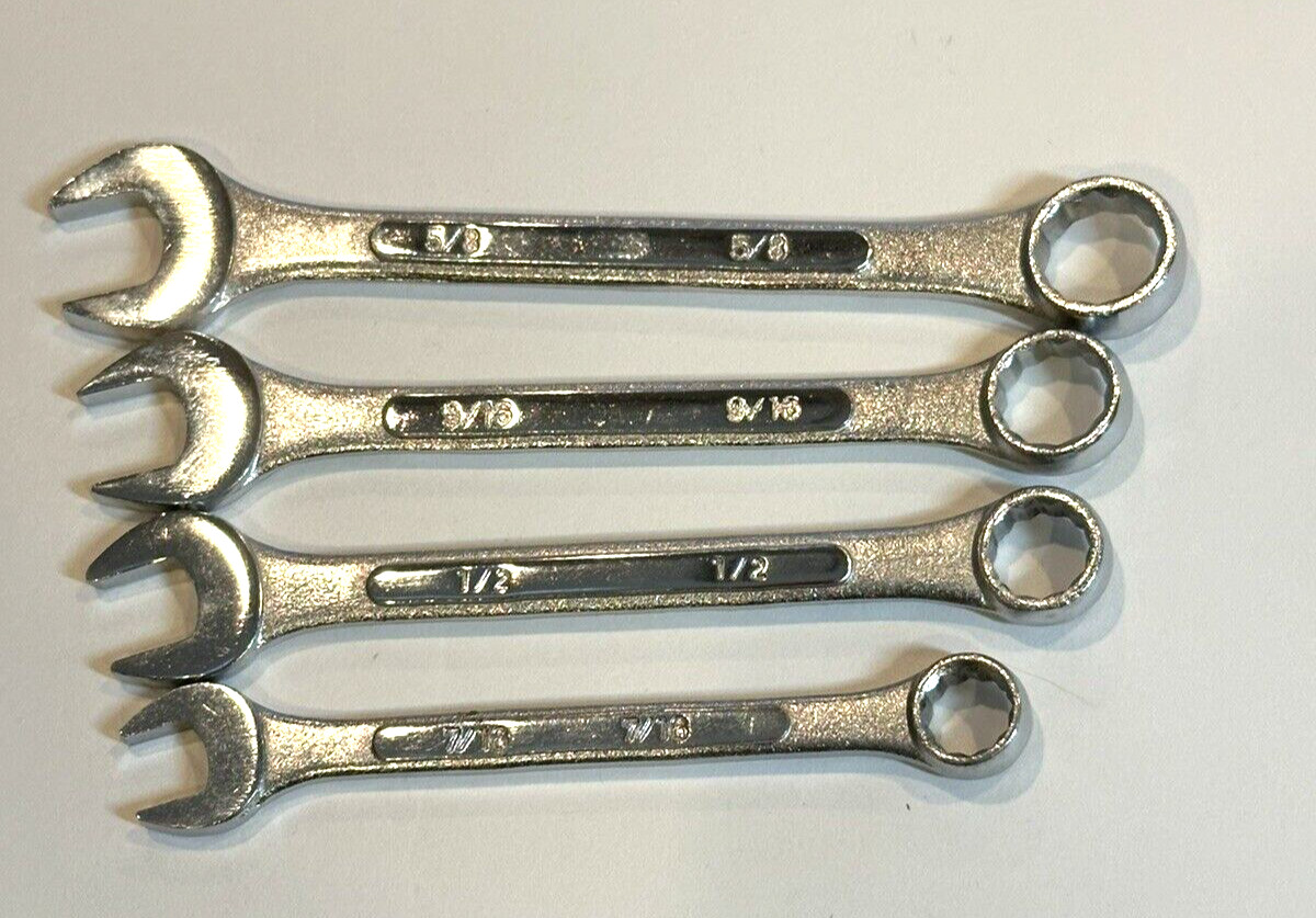 4 Drop Forged Wrenches. 7/16, 1/2, 9/16 and 5/8 Combination Wrenches Taiwan