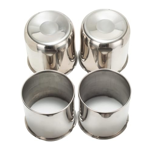4Pcs 4.9inch Stainless Trailer Wheel Center Caps Push 4.9″ OD Mirror Polished