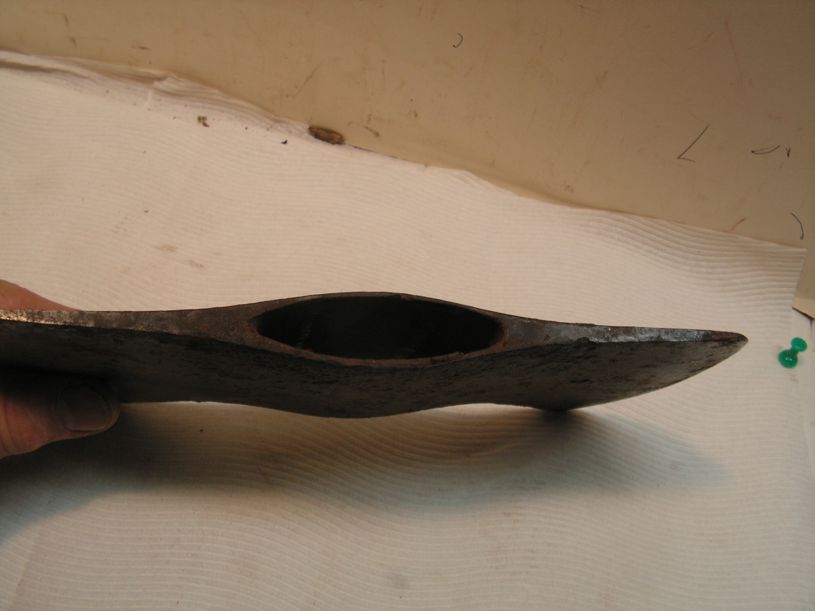 Vintage Double Bit Axe Head 3 Lb. 5 Oz+. 9 5/8″ across 1/4″ rise & 1 1/2″ drop