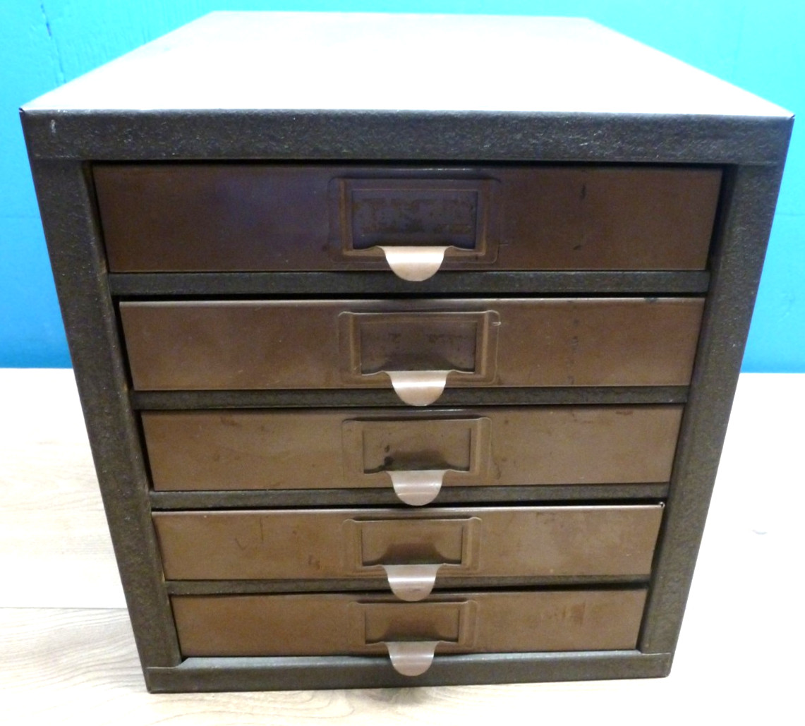 Vintage Kennedy Kits 5-D 5 Drawer Machinist Parts Organizer Cabinet Brown