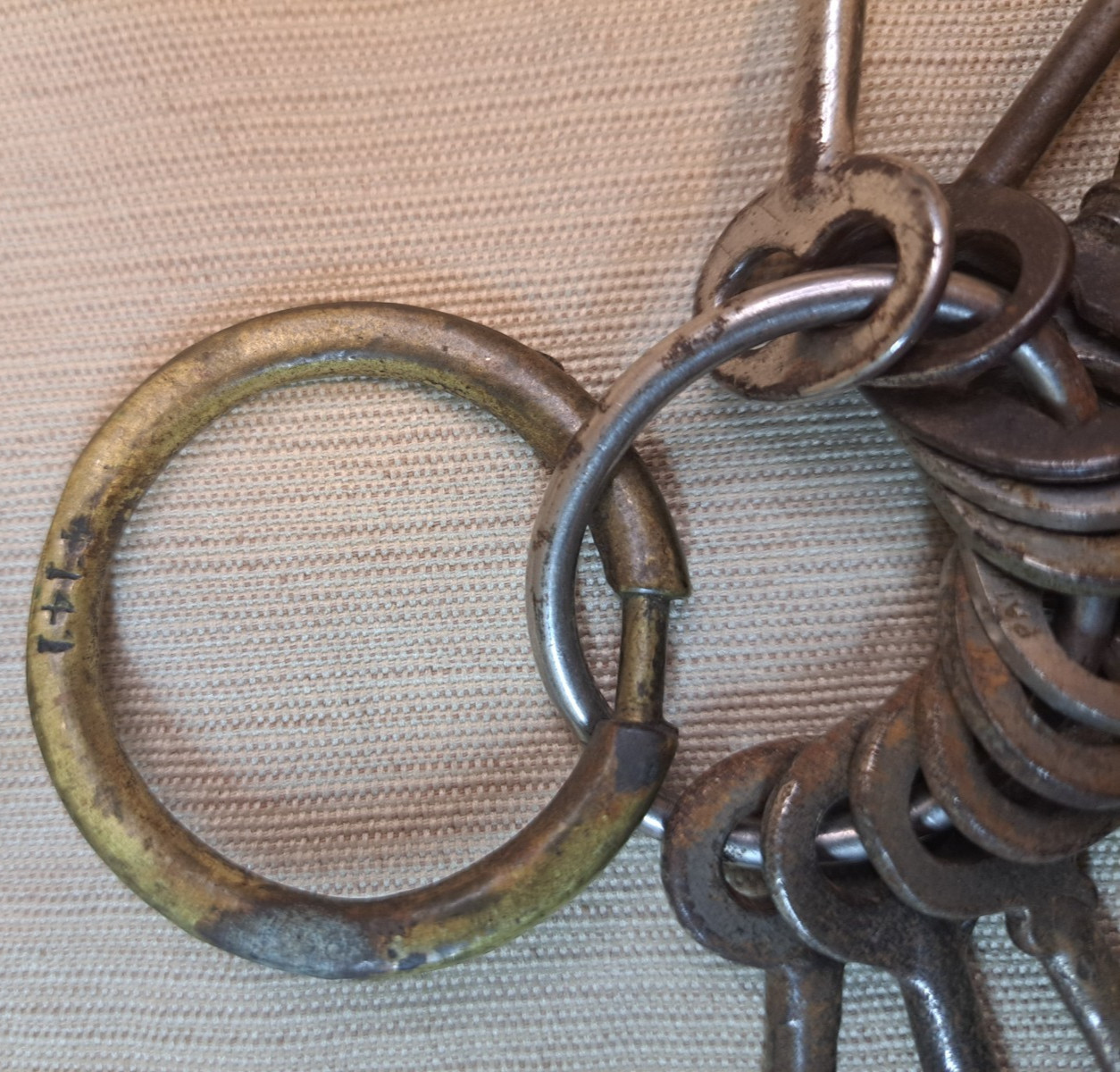 Antique Skeleton Key Ring – 14 Original Keys – Rustic, Collectible, Victorian