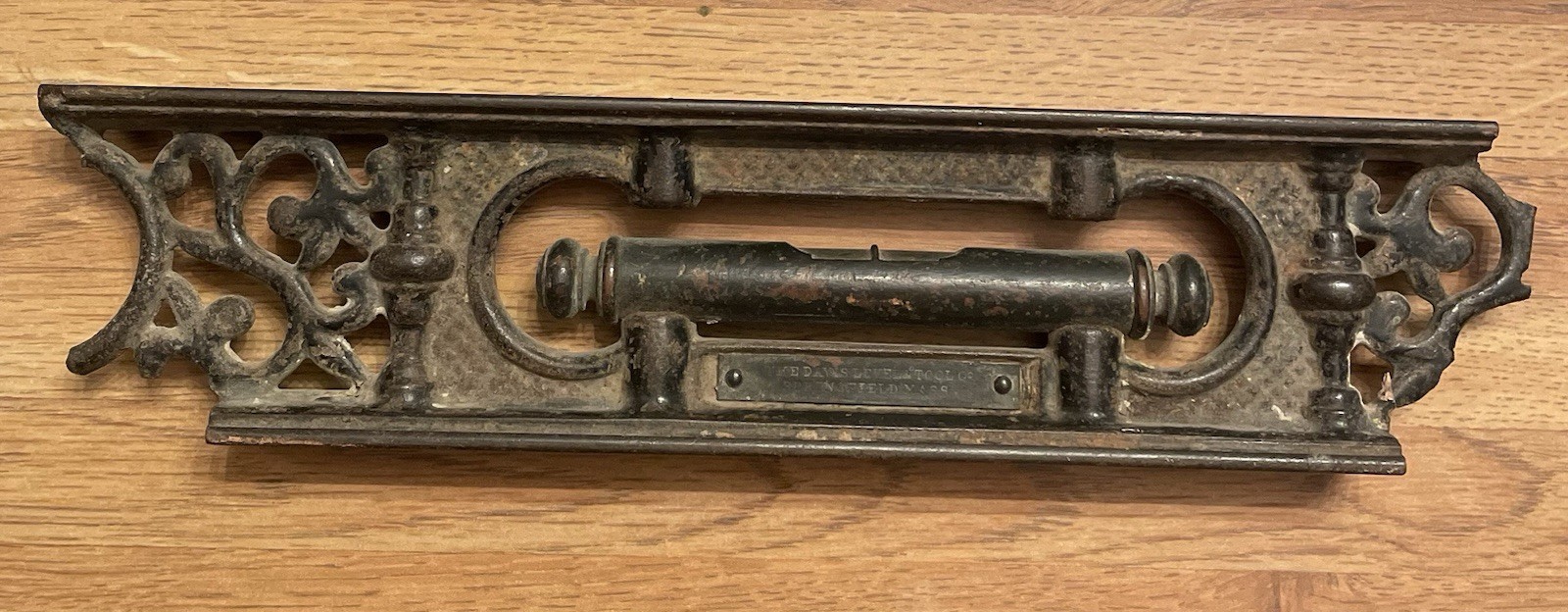 Antique Davis Level 12″ Cast Iron Pat 1877 1883 Main Vial Works Broken End Parts