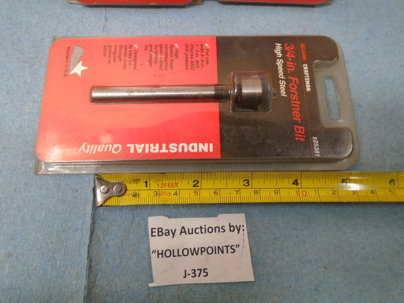 Craftsman USA Lot of 3HSS Forstner Bits 3/8″ 1/2″ 3/4″ No. 9-25381 85 86 J375