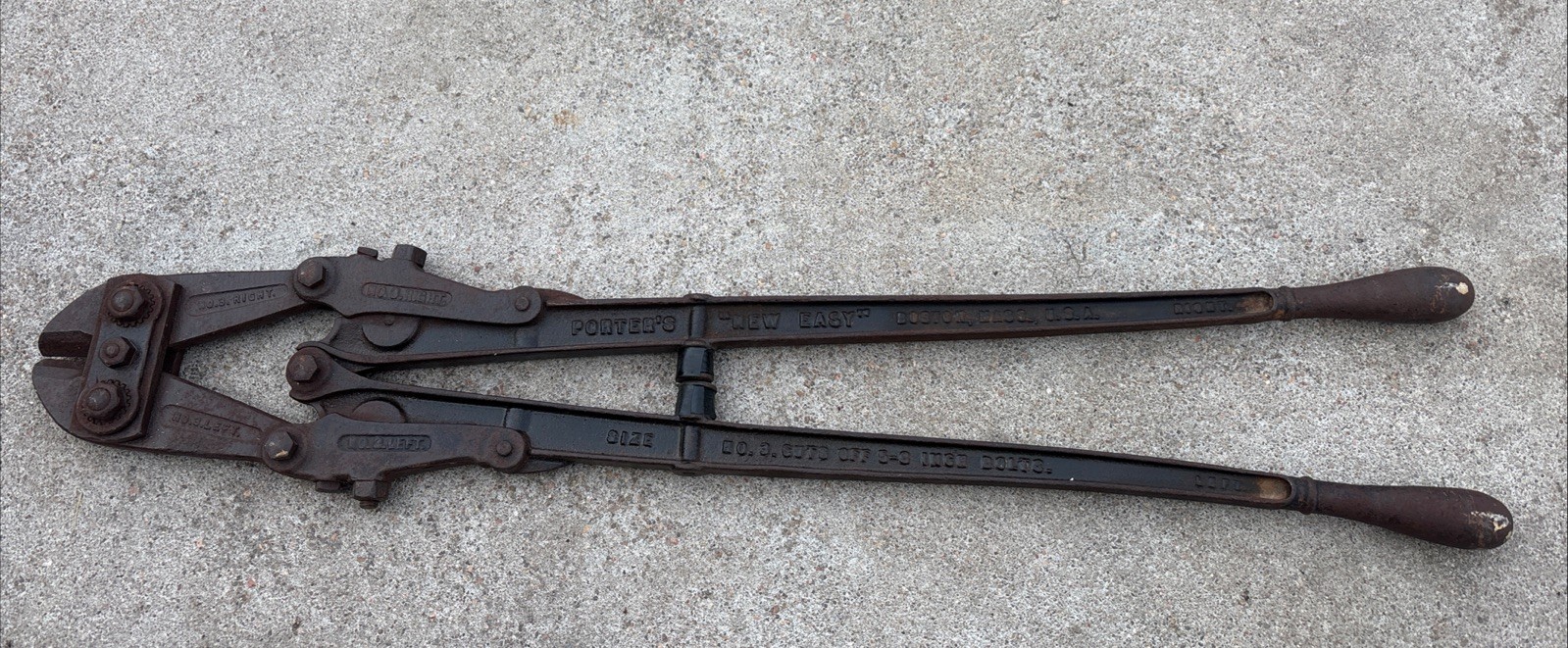 Vintage Porter’s “New Easy” No 3 Bull Dog Bolt Cutters 35-1/2” BOSTON MASS USA