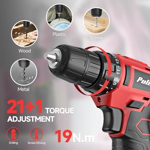 149-Piece Home Drill Set with 12V Red Cordless Drill, Hand Tools, 12V Set(Red)