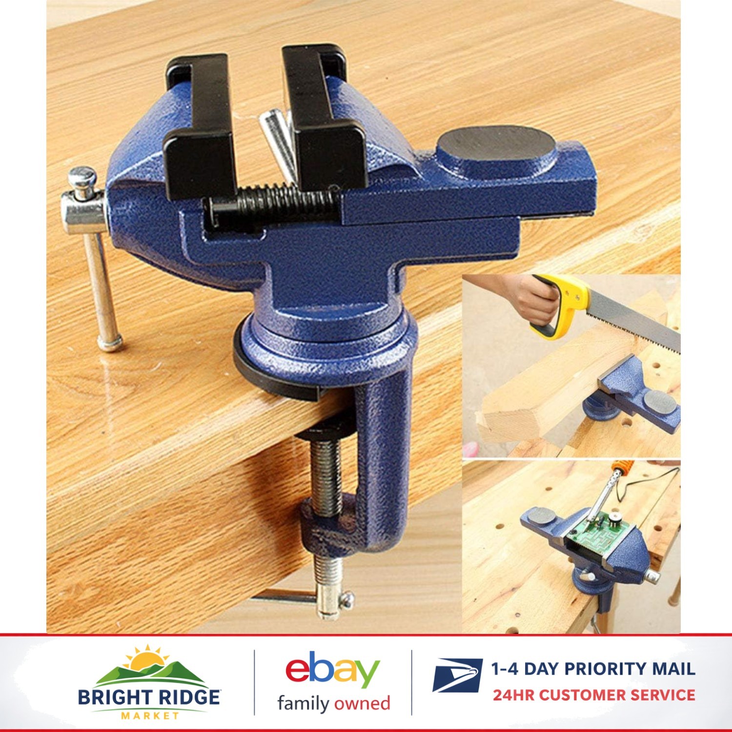 User-Friendly Vise with 360-Degree Rotation and Easy Installation Features