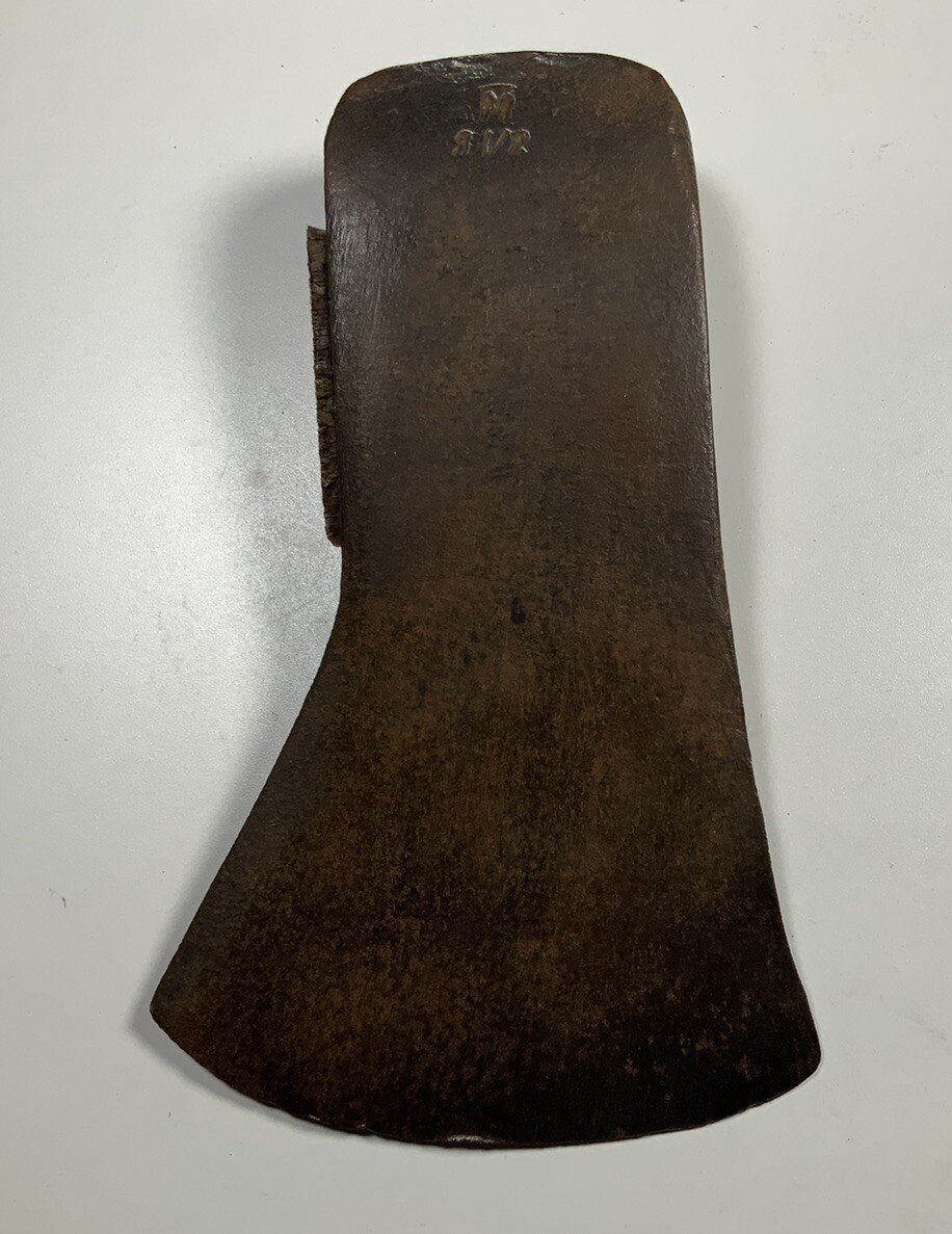 Vintage single bit axe head 3 1/2 pounds marked M for Mann 8”X 4 1/2″