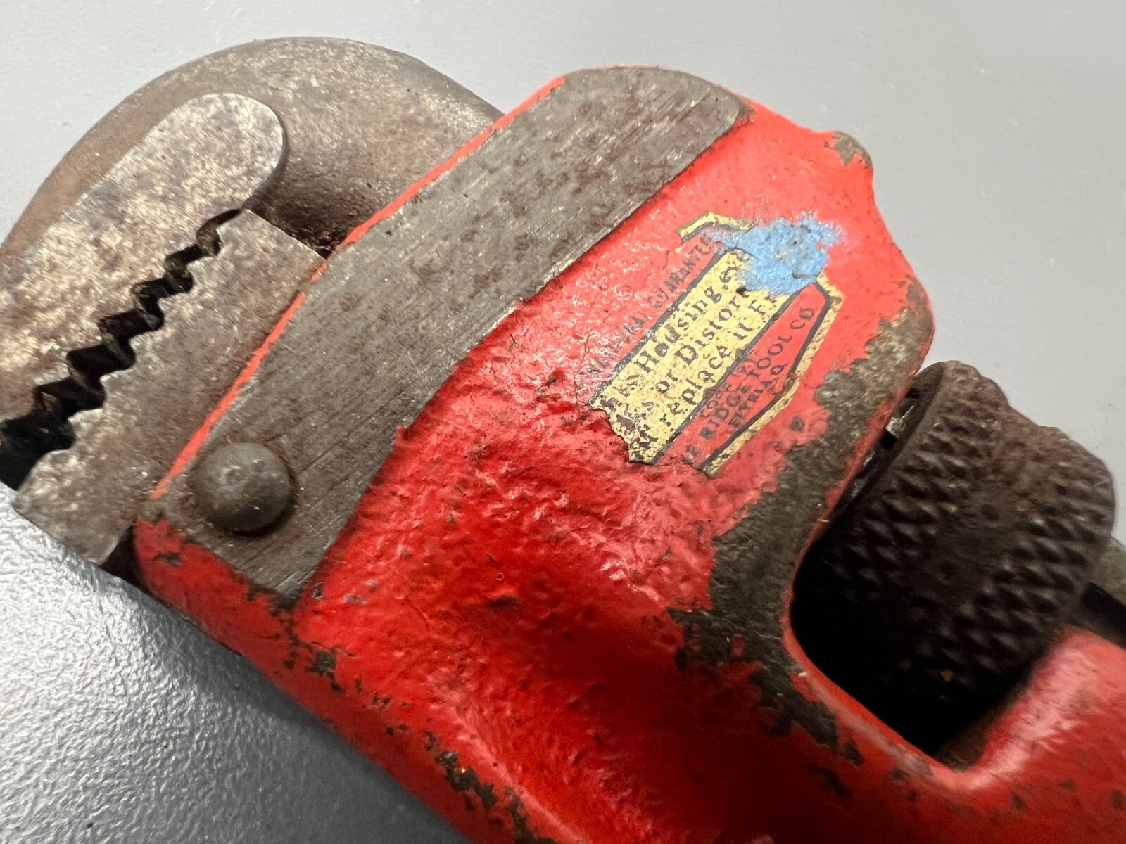 (b) VINTAGE RIDGID RIDGE TOOL CO. 6″ HD PIPE WRENCH – ELYRIA, OH USA – VGC – USA
