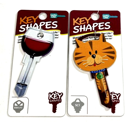 Fun Keys Blanks Cat Flowers Wine Skull (4-Pack)