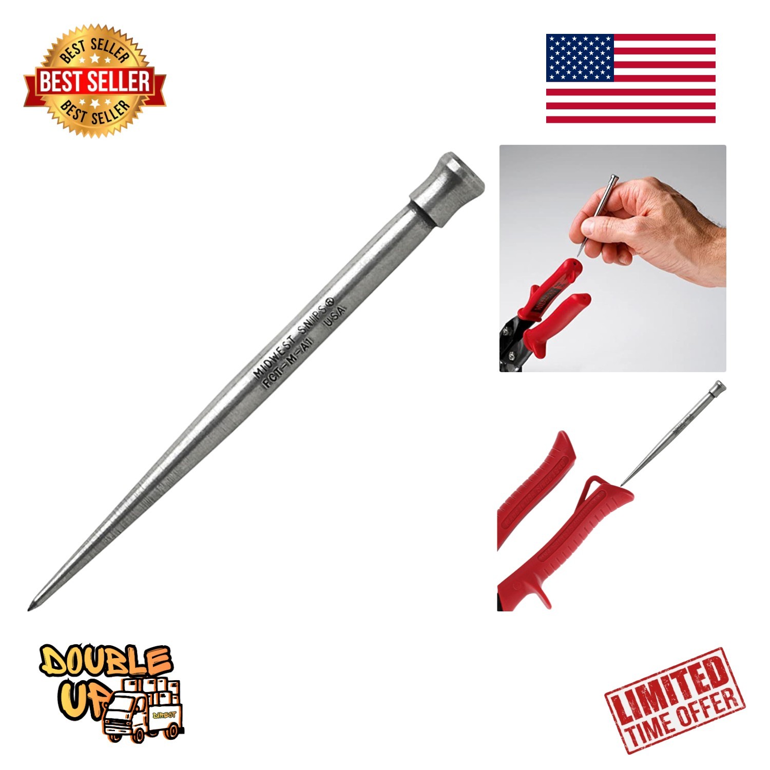 MIDWEST Scratch Awl – 3-1/2″ Marking Tool, Made in the USA – MW-A1