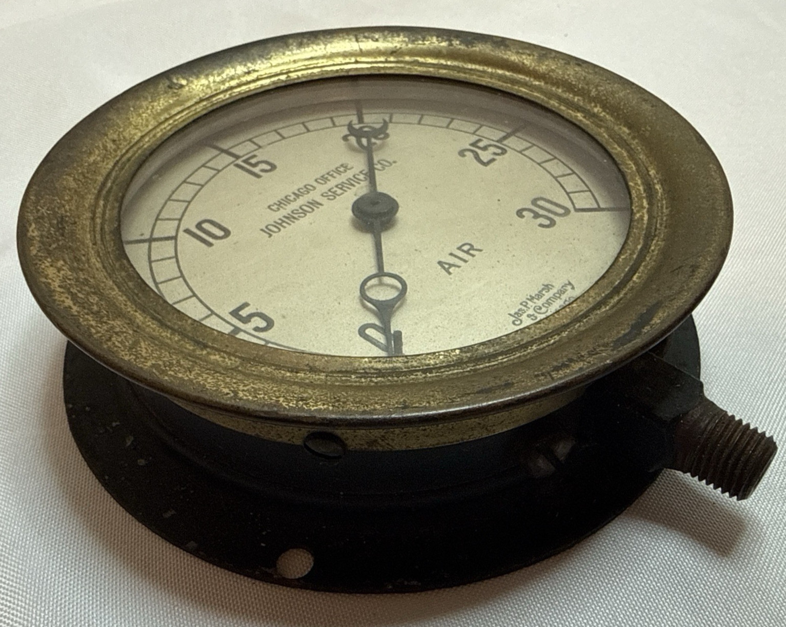 Vintage Air Pressure Gauge Jas P Marsh & Co Johnson Service Co. Steampunk