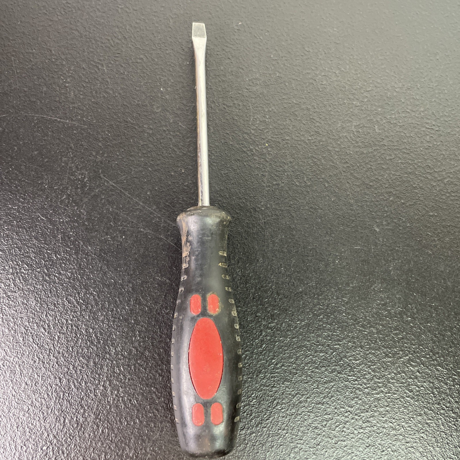 Vintage Flathead Screwdriver 1/4 Black And Red Soft Grip