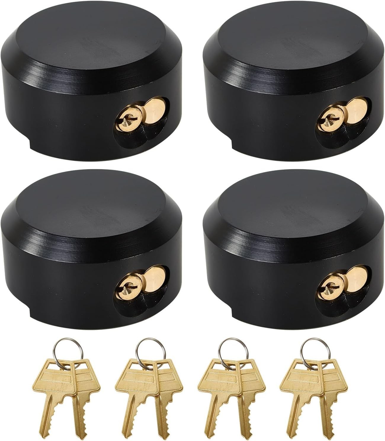 3 Pack Puck Locks Trailers Keyed Alike 2-7/8” Hidden Shackle Padlocks Heavy Duty