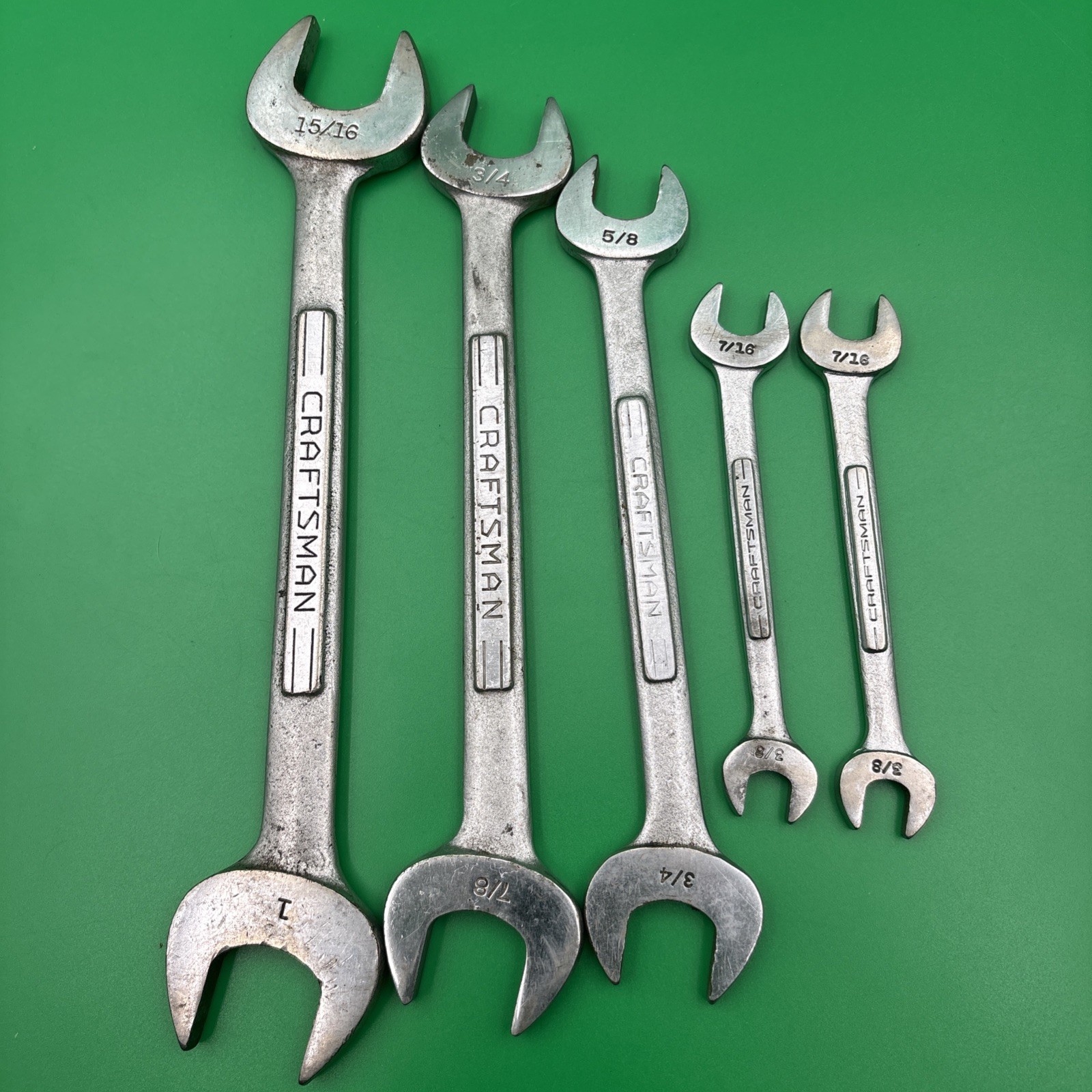 Vintage Craftsman SAE 5 Open-End Wrenches Various Sizes USA