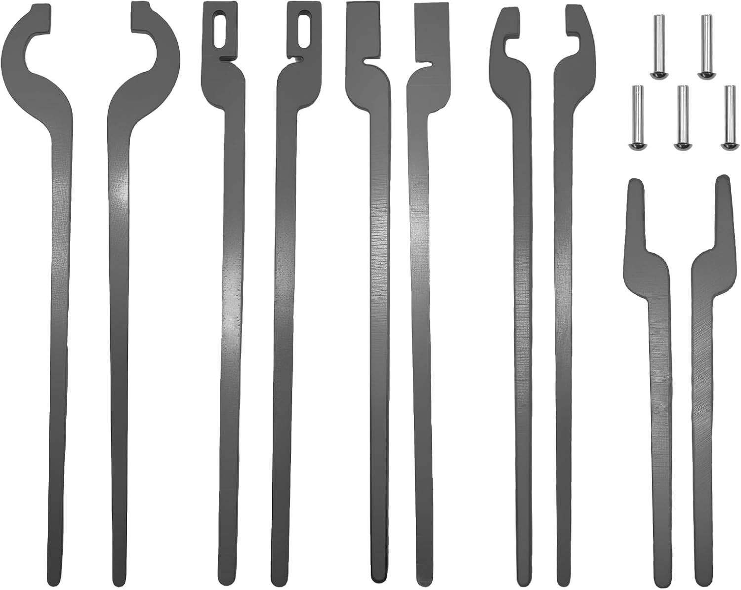 Rapid Tongs Bundle Set for Beginner Futher Smithing,5 Types DIY Blacksmith Tongs