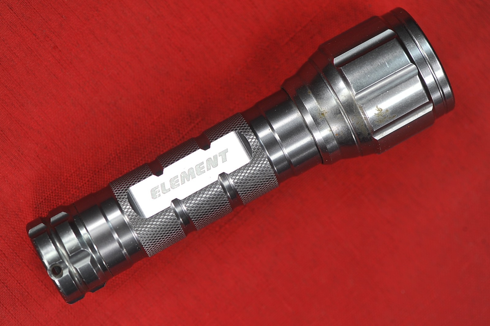 Element Flashlight Small Dark Grey Aluminum Flash Light 3x AAA Battery Powered
