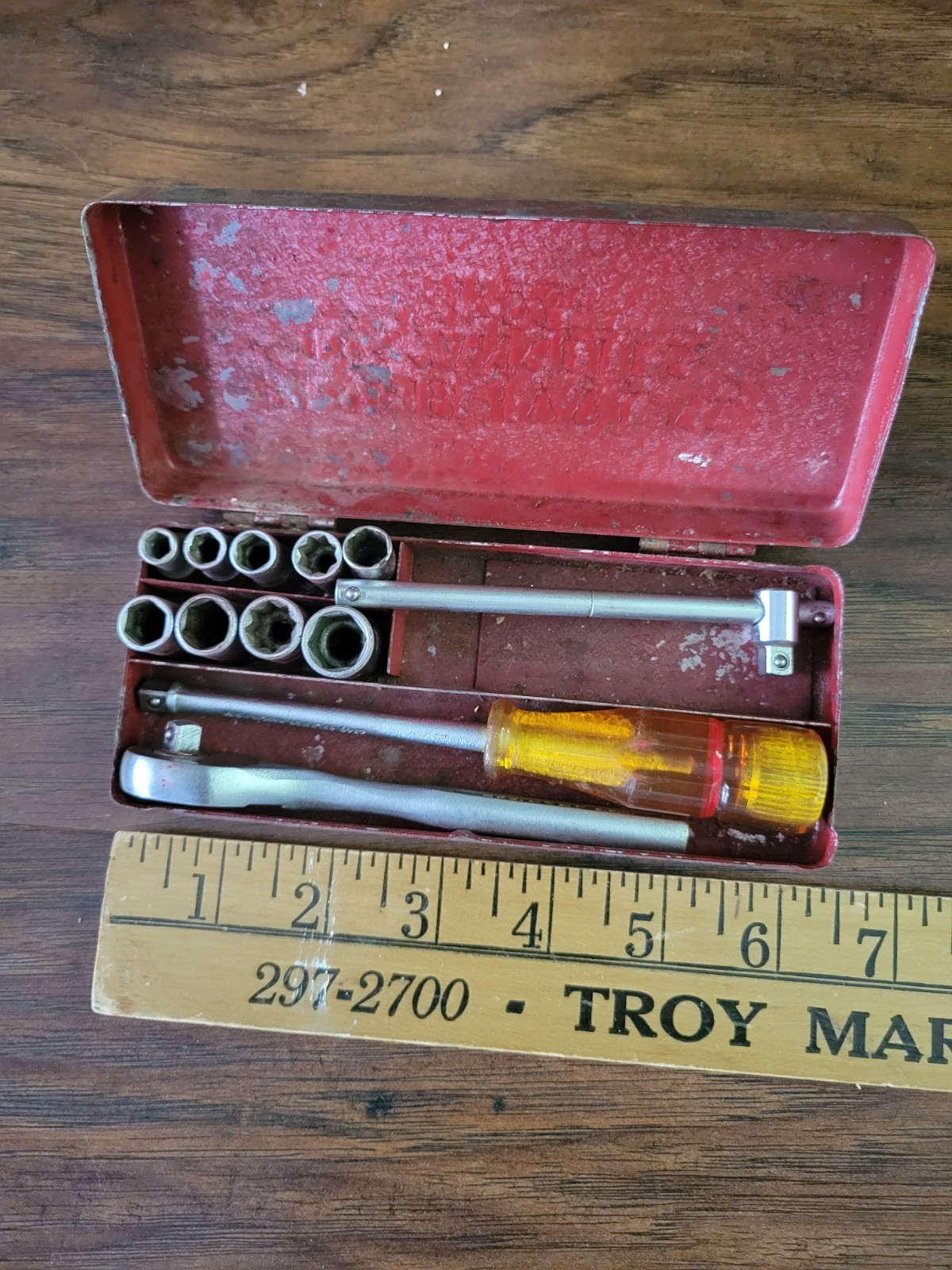Plumb Tool Co Los Angeles Vintage Tool Box Armstrong Ratchet Mechanic Set USA