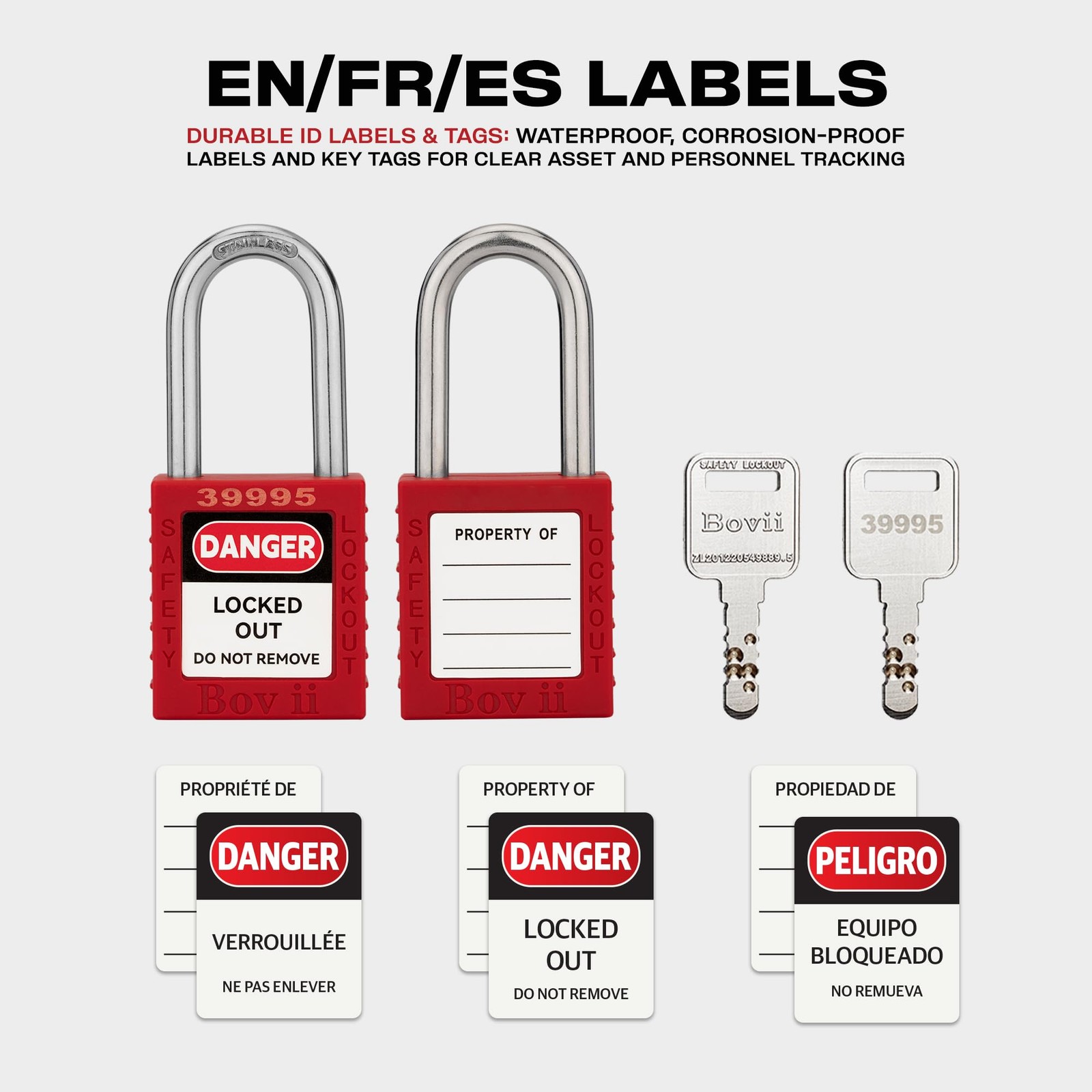 Lockout Tagout Locks Set 10 Red Lockout Locks Keyed Alike 1 Key