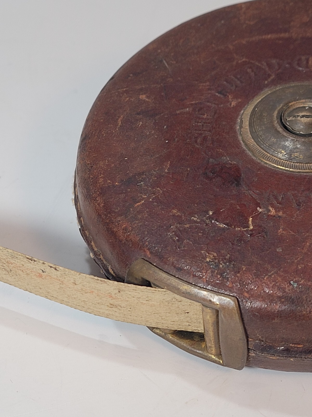 Chesterman Sheffield Cloth Leather Tape Measure 50 Feet Vintage