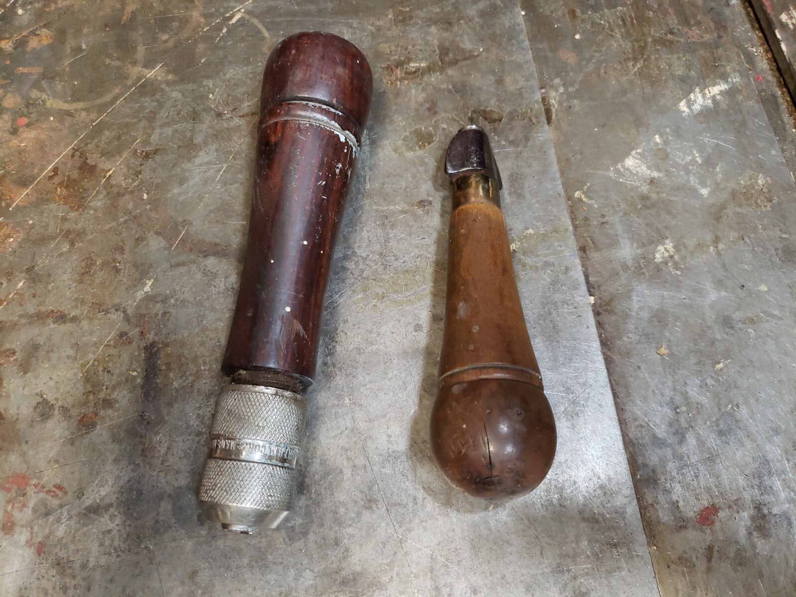 2 Multi Tools Bridgeport H M Co, Buell Bros, tools stored in Nice Wood Handles