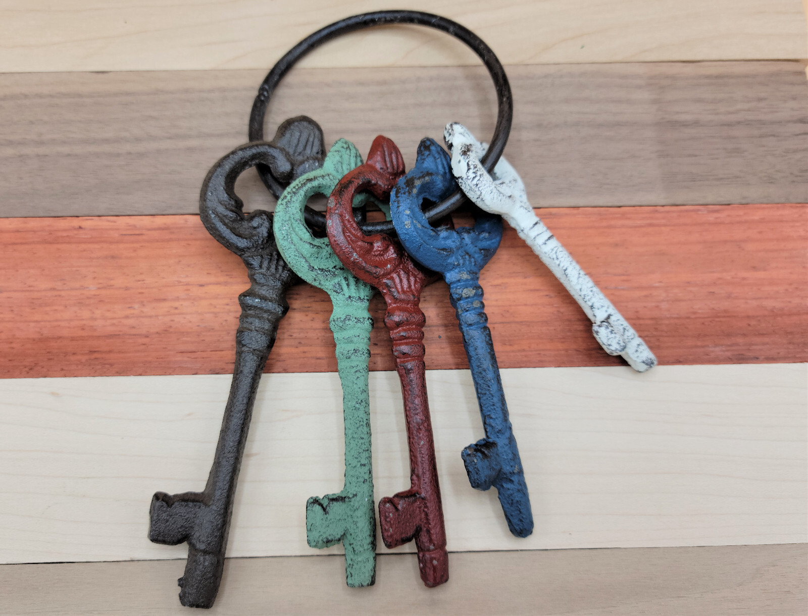 Distressed Skeleton Keys Jailer Key Rustic Key Ring Art Prop Metal Keys Jail Key