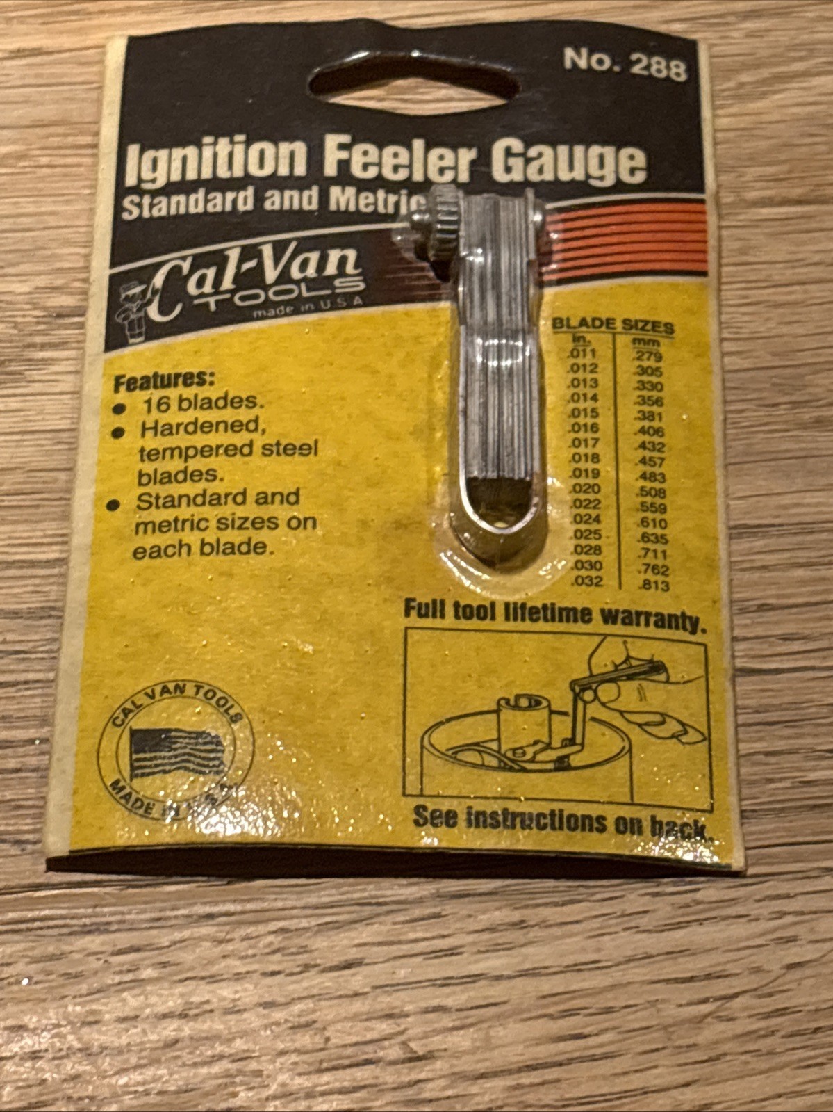 New Old Stock Cal Van 288 Ignition Feeler Gauge Set. Standard And Metric. USA .