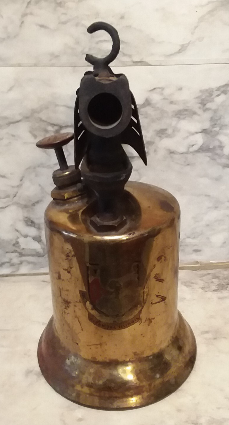 Vntg Brass Blow Torch BLOWTORCH w/ Black Wood Handle – Steampunk Syracuse