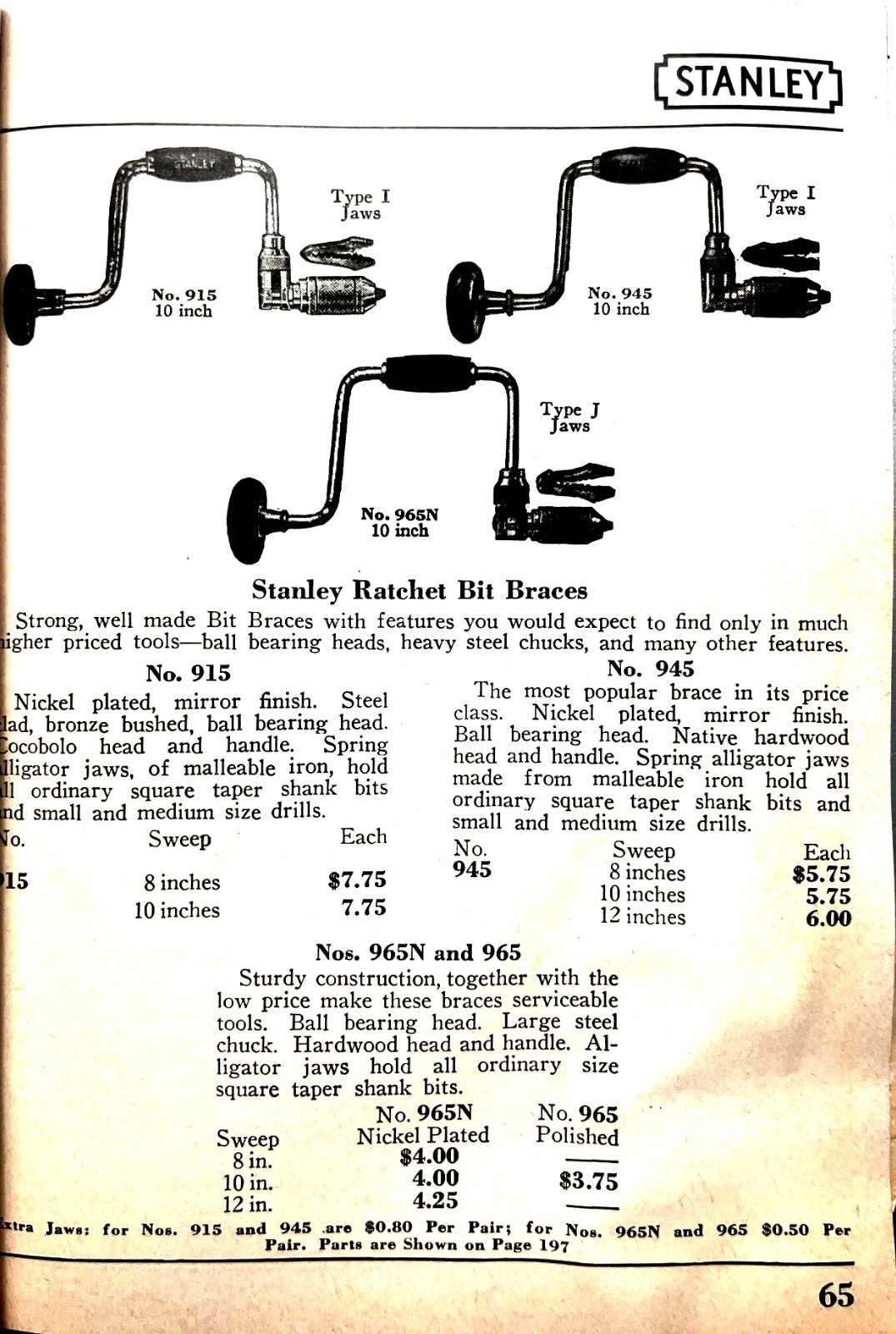 Stanley Tool Catalogue, No 34. 1953 Edition