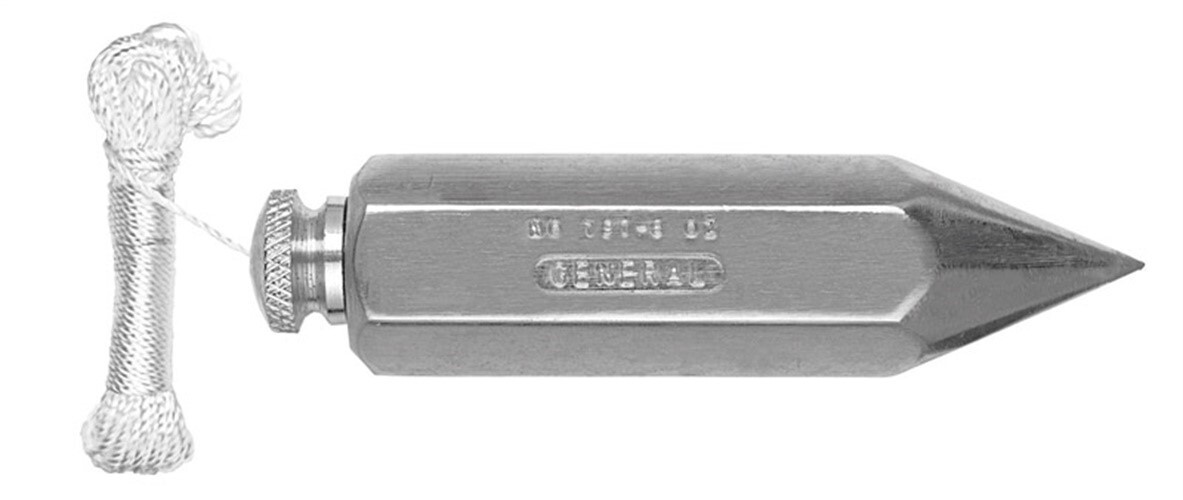 General Tools 790-8 Hexagon Cold Drawn Nickel Plated Steel Plumb Bob 8 oz.
