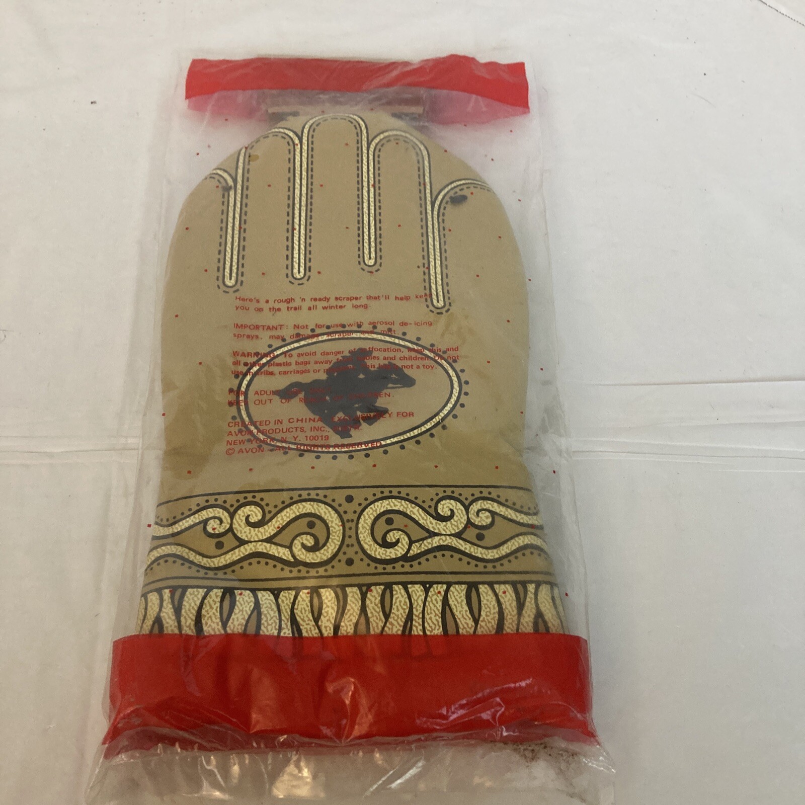 Vintage AVON Gift Collection Wild West Ice Scraper Cowboy Horse Glove New
