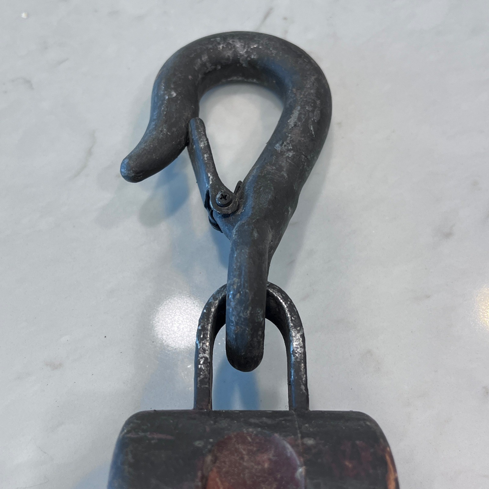 Antique Wood Pulley Block and Tackle Farm Industrial Tool Heavy Duty