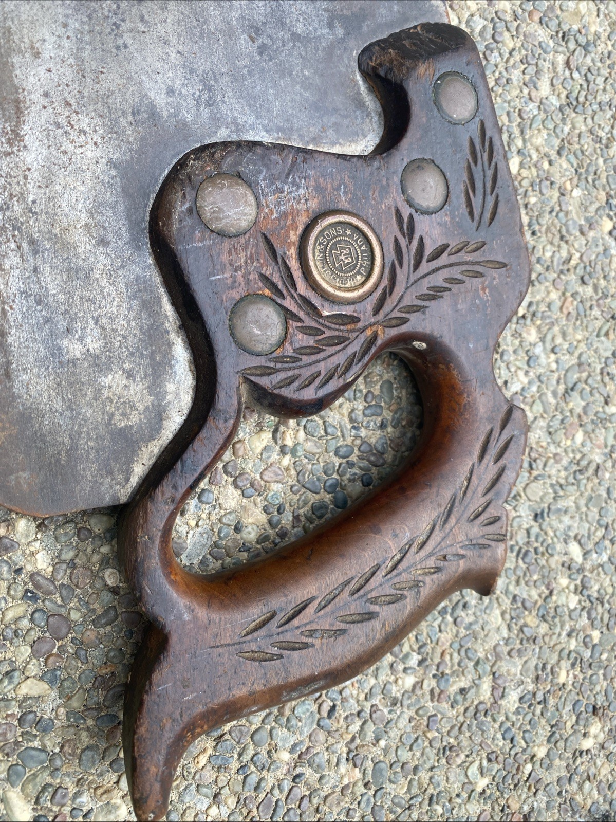 ANTIQUE H. DISSTON & Sons 26” Hand Saw PHILADA Medallion No Etch Orig